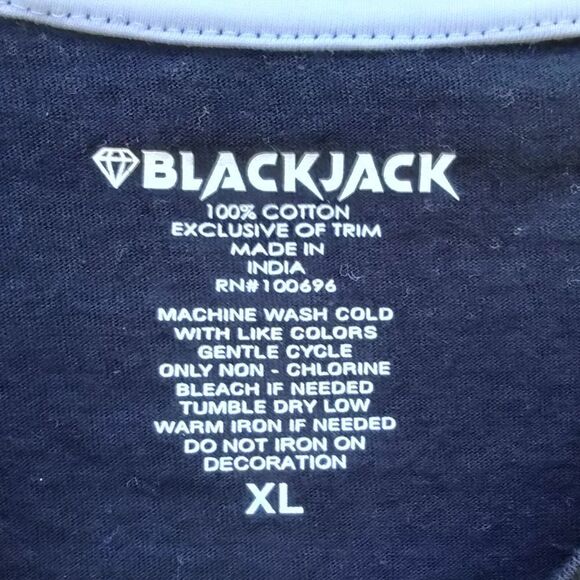 Blackjack Tee Shirt Give Me Size XL Black and White Mushroom and Money - Picture 4 of 7